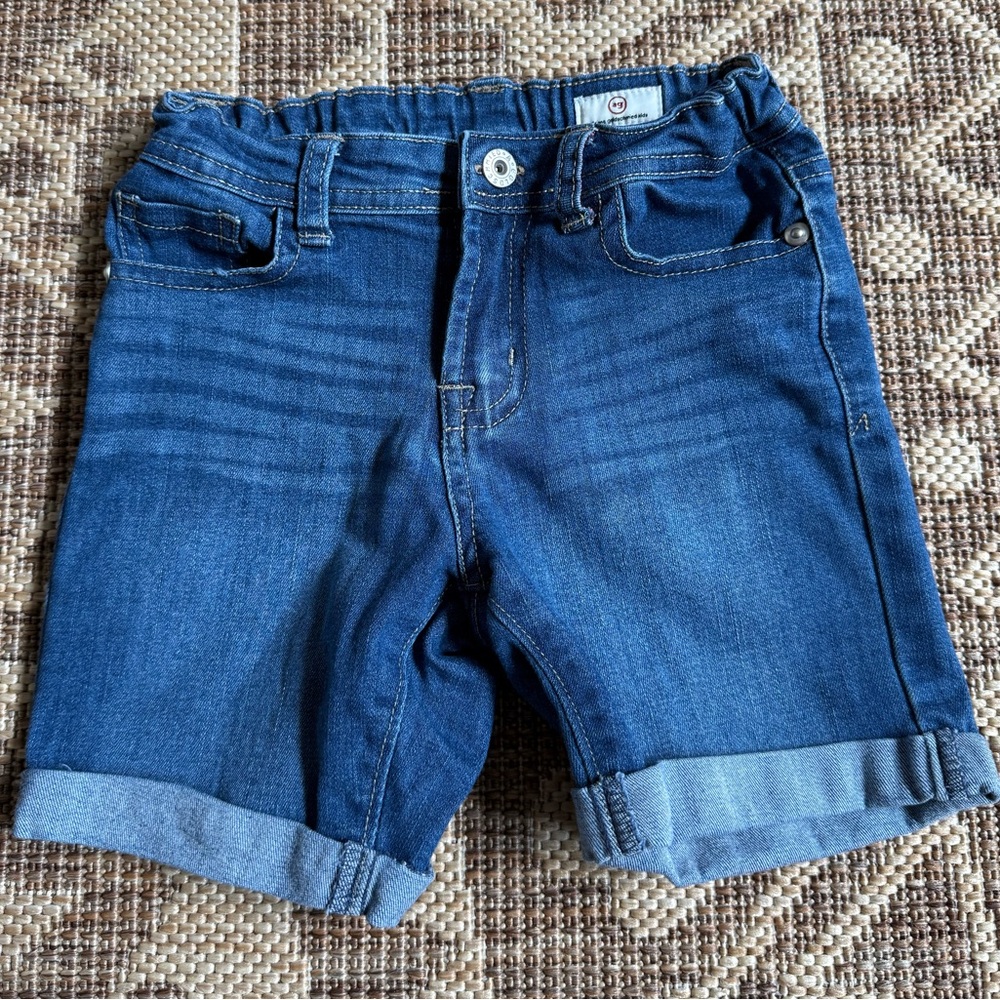 Girls AG Adriano Goldschmied denim shorts roll hem adjustable waist EC